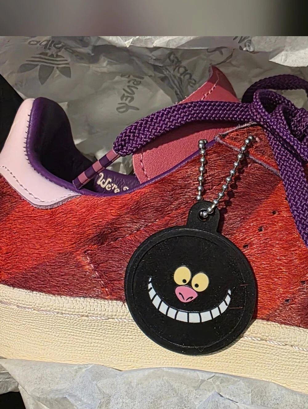 DISNEY ADIDAS CAMPUS 80S CHESHIRE CAT GX2026 SEMI POLAR PINK GLOW PURPLE ALICE